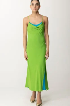 Semicouture Abito Bicolore In Crepe De Chine AdelinaLINFA / SUMMER