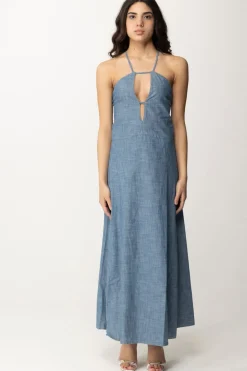 Semicouture Abito Lungo In Chambray con Cut-out ArtemiaCHAMBRAY