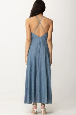Semicouture Abito Lungo In Chambray con Cut-out ArtemiaCHAMBRAY
