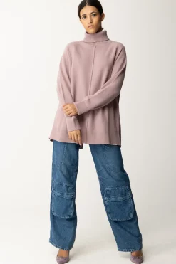 Semicouture Dolcevita In Lana con Spacco Sul RetroBERRY