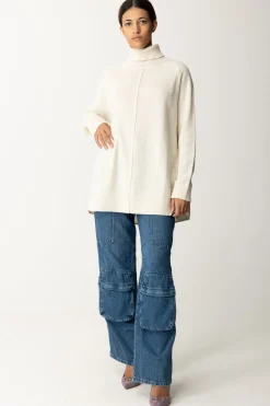 Semicouture Dolcevita In Lana con Spacco Sul RetroMERINGA