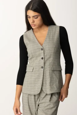 Semicouture Gilet Monopetto Stampa Tartan MaudePRINCIPE GALLES