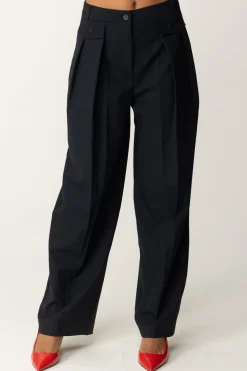 Semicouture Pantaloni In Fresco Lana con Pinces AdesiaUNIVERSO