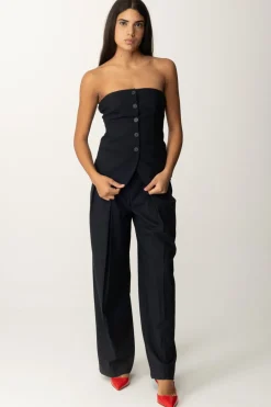 Semicouture Pantaloni In Fresco Lana con Pinces AdesiaUNIVERSO