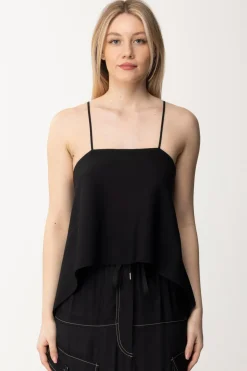 Semicouture Top Allacciato Sul Retro ElaineNERO