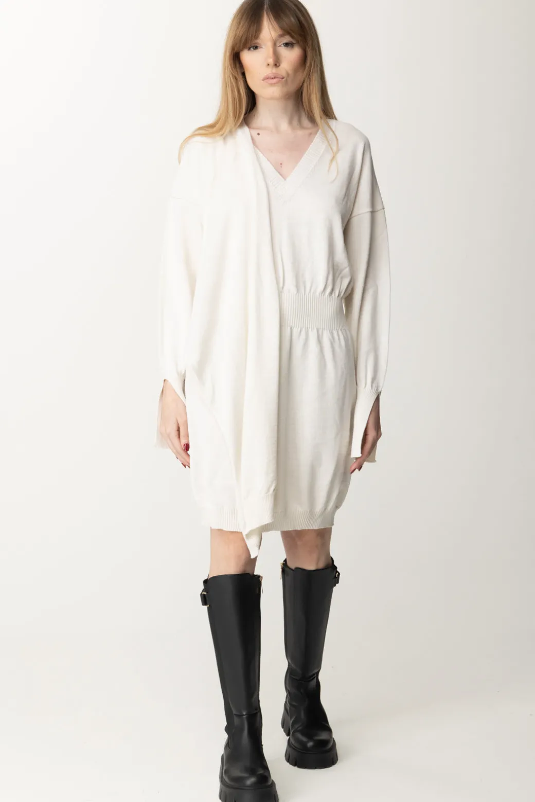 Simona Corsellini Abito In Maglia con FusciaccaWHITE