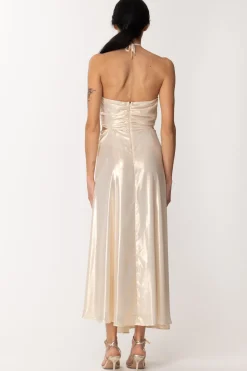 Simona Corsellini Abito Lungo con Allacciatura Al ColloLIGHT GOLD