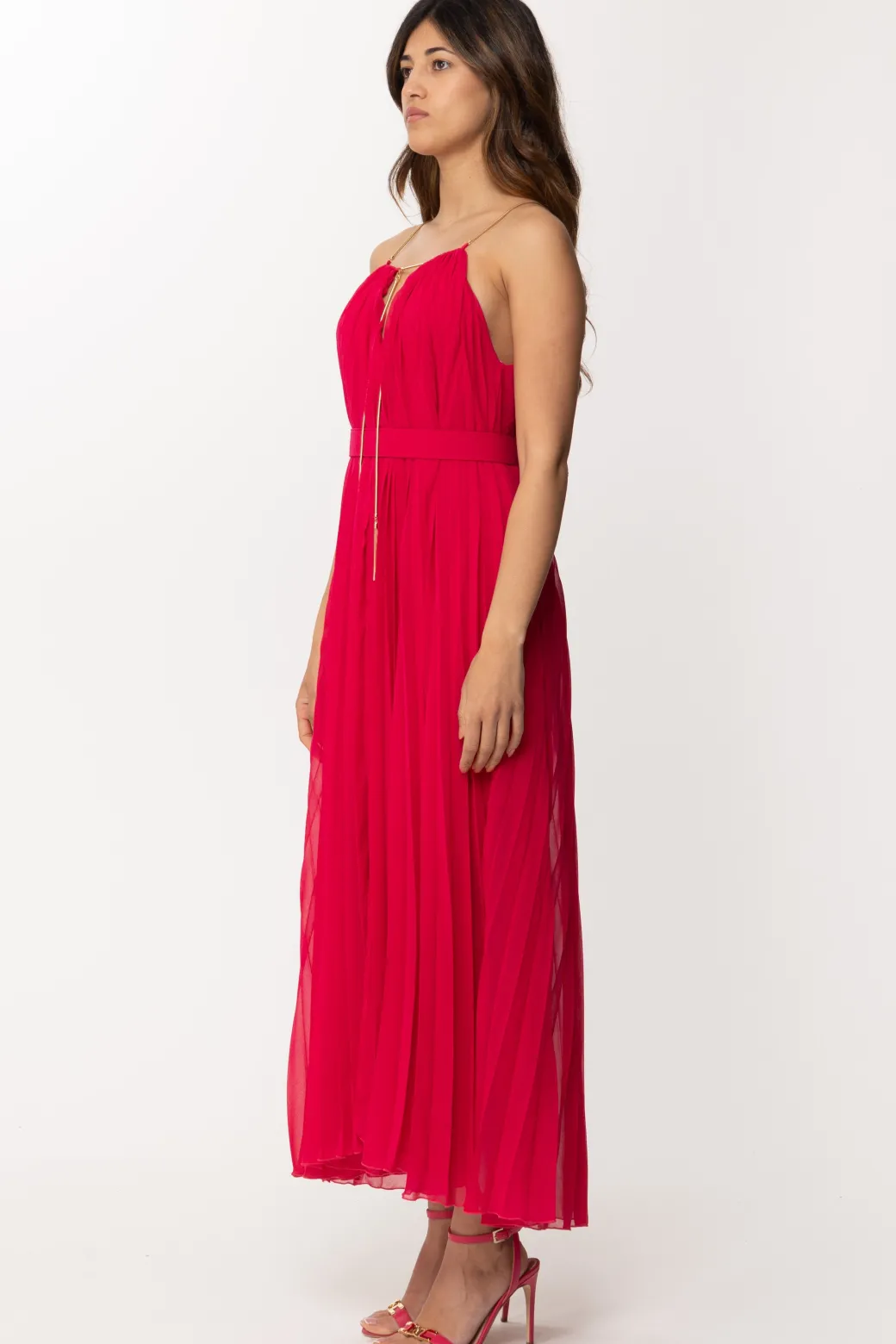 Simona Corsellini Abito Plissettato con GioielloFUCSIA