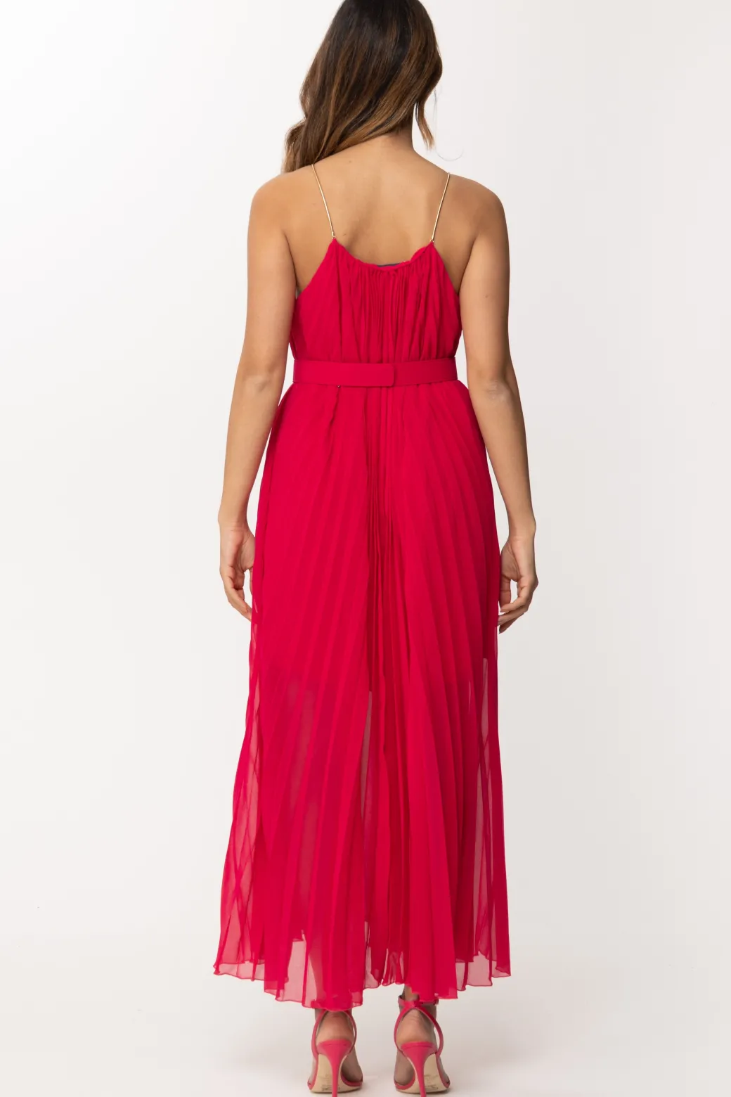 Simona Corsellini Abito Plissettato con GioielloFUCSIA