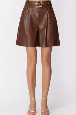 Simona Corsellini Bermuda In Ecopelle con CinturaPECAN