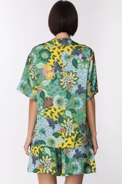 Simona Corsellini Camicia con Stampa FlorealeBRIGHT GREEN