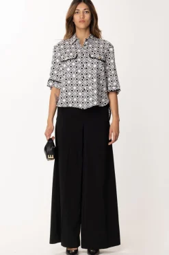 Simona Corsellini Camicia con Stampa RombiINFINITY/NERO