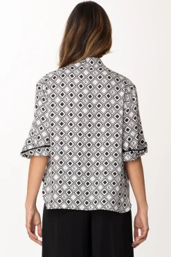 Simona Corsellini Camicia con Stampa RombiINFINITY/NERO