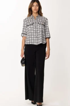 Simona Corsellini Camicia con Stampa RombiINFINITY/NERO