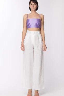 Simona Corsellini Crop Top a Fascia In RasoLILAC