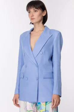 Simona Corsellini Giacca Classica DoppiopettoCELESTE