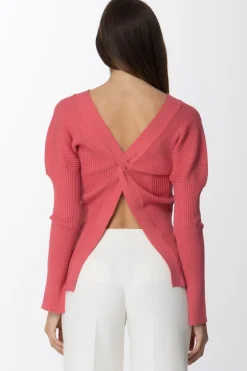 Simona Corsellini Maglia a Costine con Scollo a VPINK