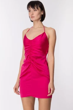 Simona Corsellini Mini Abito con ArricciatureFUXIA
