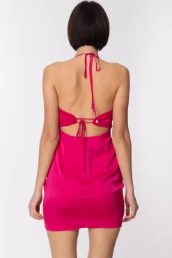 Simona Corsellini Mini Abito con ArricciatureFUXIA