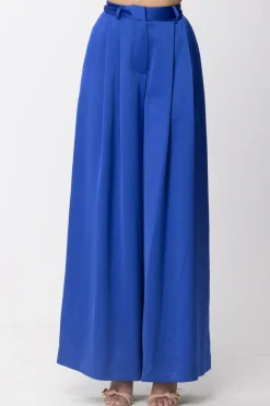 Simona Corsellini Pantaloni Palazzo a Vita AltaELECTRIC BLUE