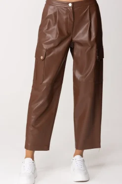 Simona Corsellini Pantaloni Wide Leg con Tasche e ZipTOFFEE