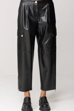 Simona Corsellini Pantaloni Wide Leg con Tasche e ZipNERO