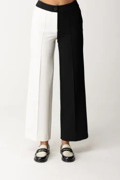 Simona Corsellini Pantaloni Bicolore Wide-legNERO/WHITE CLOUD