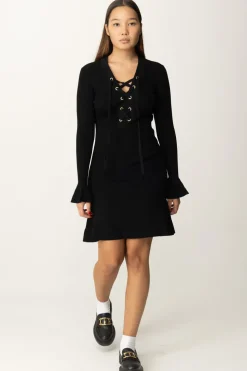 Twin-set Abito a Coste con LaccettiNERO