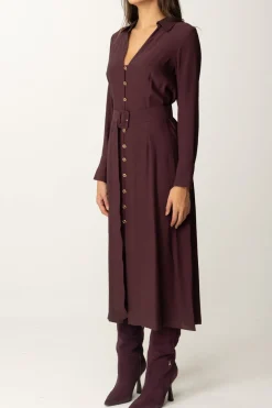 Twin-set Abito Chemisier con CinturaPLUM WINE