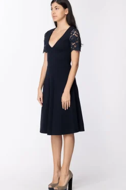 Twin-set Abito con Pizzo MacramèBLU INFINITO