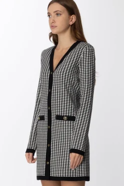 Twin-set Abito con Stampa Pied De PouleDIS.PIED DE POULE NEVE/NERO