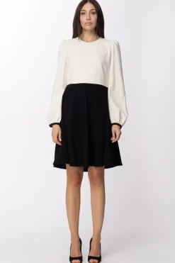 Twin-set Abito In Maglia con Cinturino Di PerleBIC.PERGAMENA/NERO