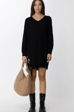 Twin-set Abito In Maglia con FrangeNERO