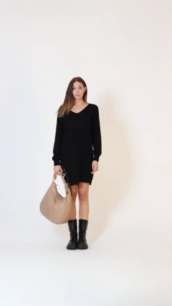 Twin-set Abito In Maglia con FrangeNERO