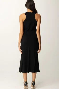 Twin-set Abito Longuette con Scollo All'americanaNERO