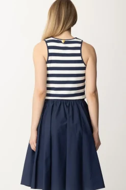 Twin-set Abito Longuette In Maglia e PopelineBIC.BLACKOUT/RIGA BLACKOUT STA