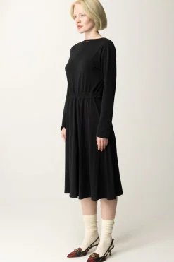 Twin-set Abito Longuette In Jersey CrêpeNERO