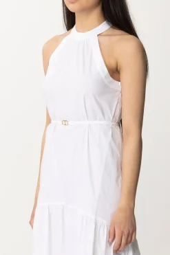 Twin-set Abito Lungo Asimmetrico In CotoneBIANCO OTTICO