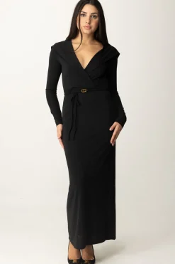Twin-set Abito Lungo con CinturaNERO