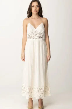 Twin-set Abito Lungo con Inserti CrochetAVORIO