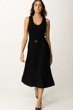 Twin-set Abito Lungo In Misto Viscosa StretchNERO