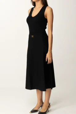 Twin-set Abito Lungo In Misto Viscosa StretchNERO