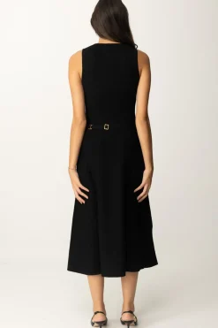 Twin-set Abito Lungo In Misto Viscosa StretchNERO
