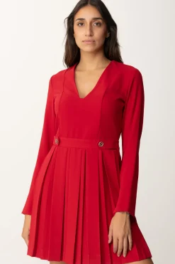 Twin-set Abito Mini con Logo e Gonna PlissèROSSO VENEZIANO