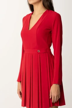 Twin-set Abito Mini con Logo e Gonna PlissèROSSO VENEZIANO