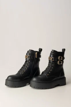 Twin-set Anfibi Stringati con Doppia FibbiaNERO