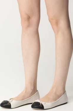 Twin-set Ballerina con Fiocco e Punta ColorataBIC.NEVE/NERO