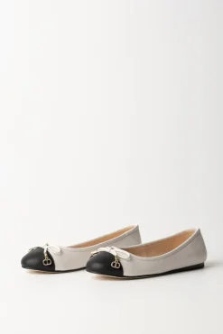 Twin-set Ballerina con Fiocco e Punta ColorataBIC.NEVE/NERO