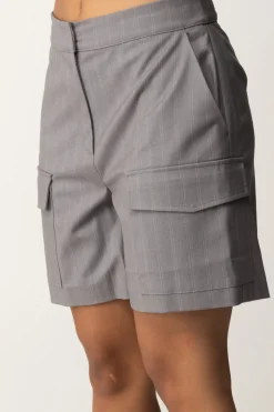 Twin-set Bermuda In Tessuto GessatoGRIGIO MELANGE GESSATO NEVE