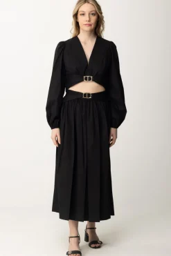 Twin-set Blusa Crop con Logo Oval TNERO